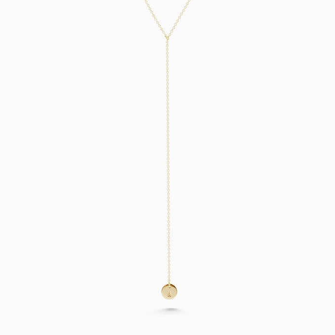 Personalised Drop Necklace | Solid Yellow Gold