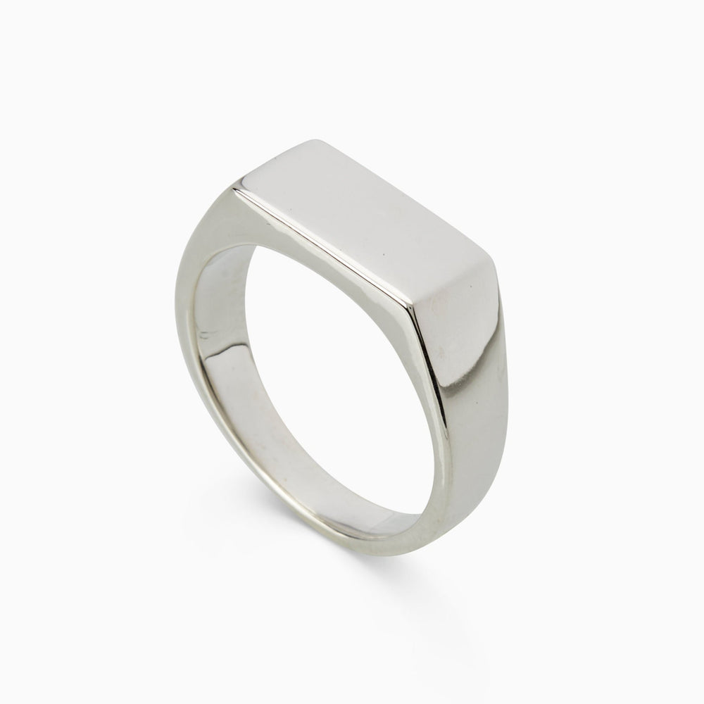 Signature Rectangle Signet Ring | Silver