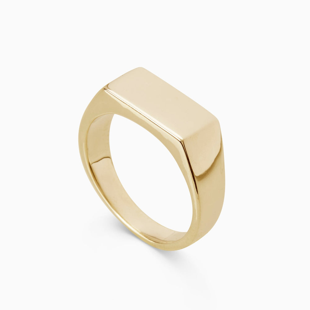 Signature Rectangle Signet Ring | Yellow Gold