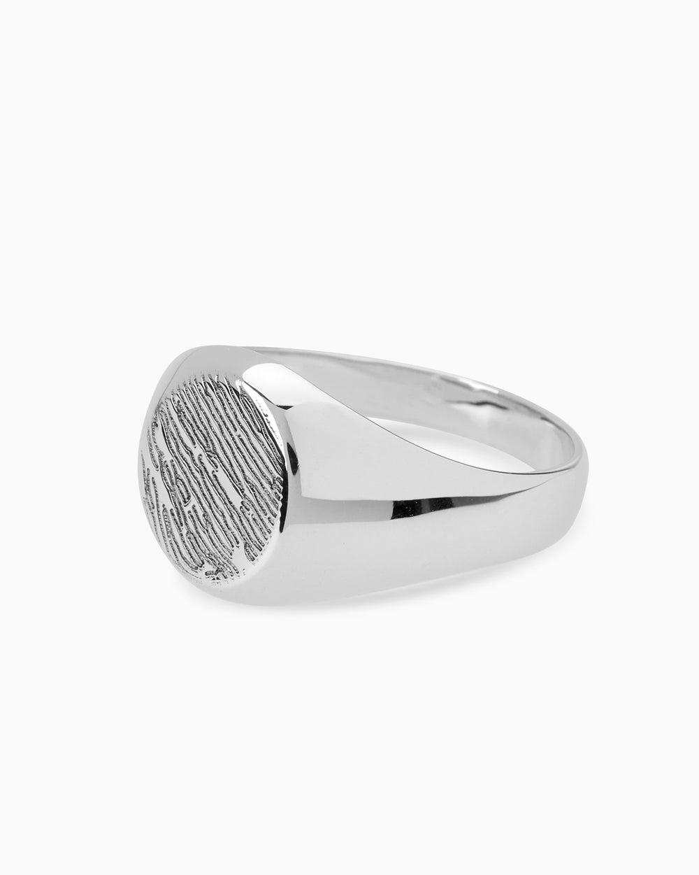 Laser Impression Signet Ring | White Gold