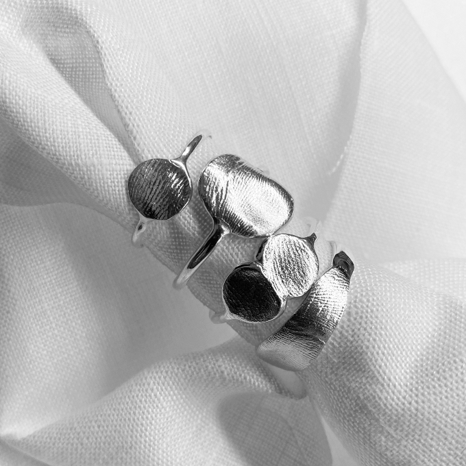 Impression Band Ring | White Gold