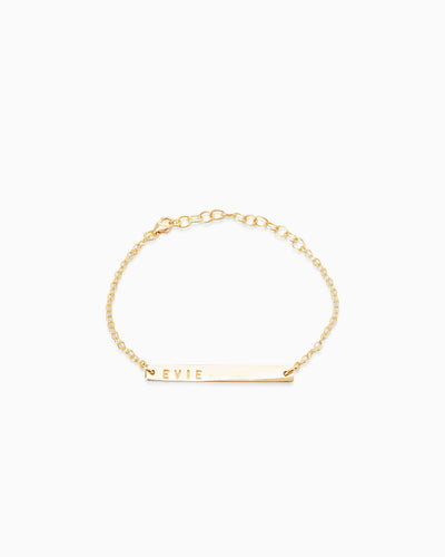 Personalised Tag Bracelet | Solid Yellow Gold