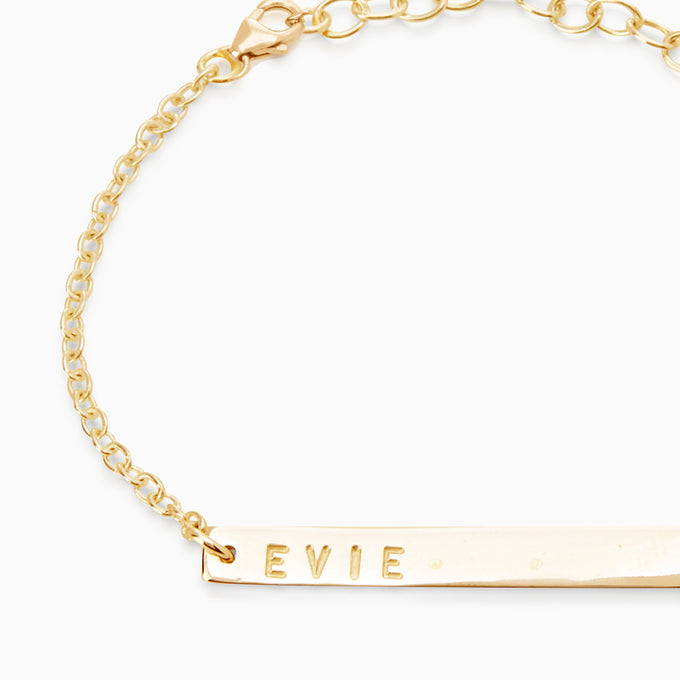 Personalised Tag Bracelet | Solid Yellow Gold