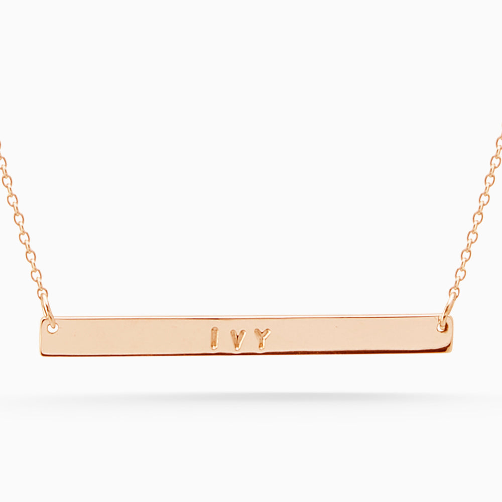 Personalised Tag Necklace | Solid Rose Gold